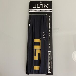 Junk Brands Headband Big Bang Lite LSU‎ Tigers Grey & Gold Made In The USA NEW